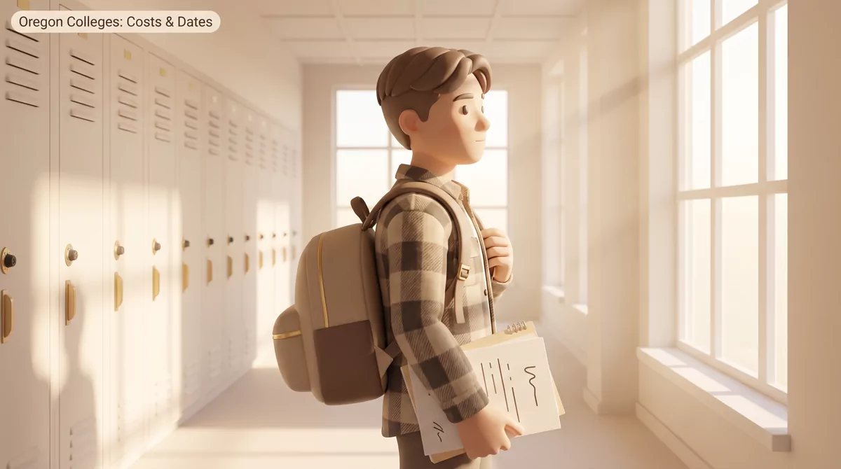 A high school senior in a flannel shirt standing in a locker-lined hallway in low October sunlight, 